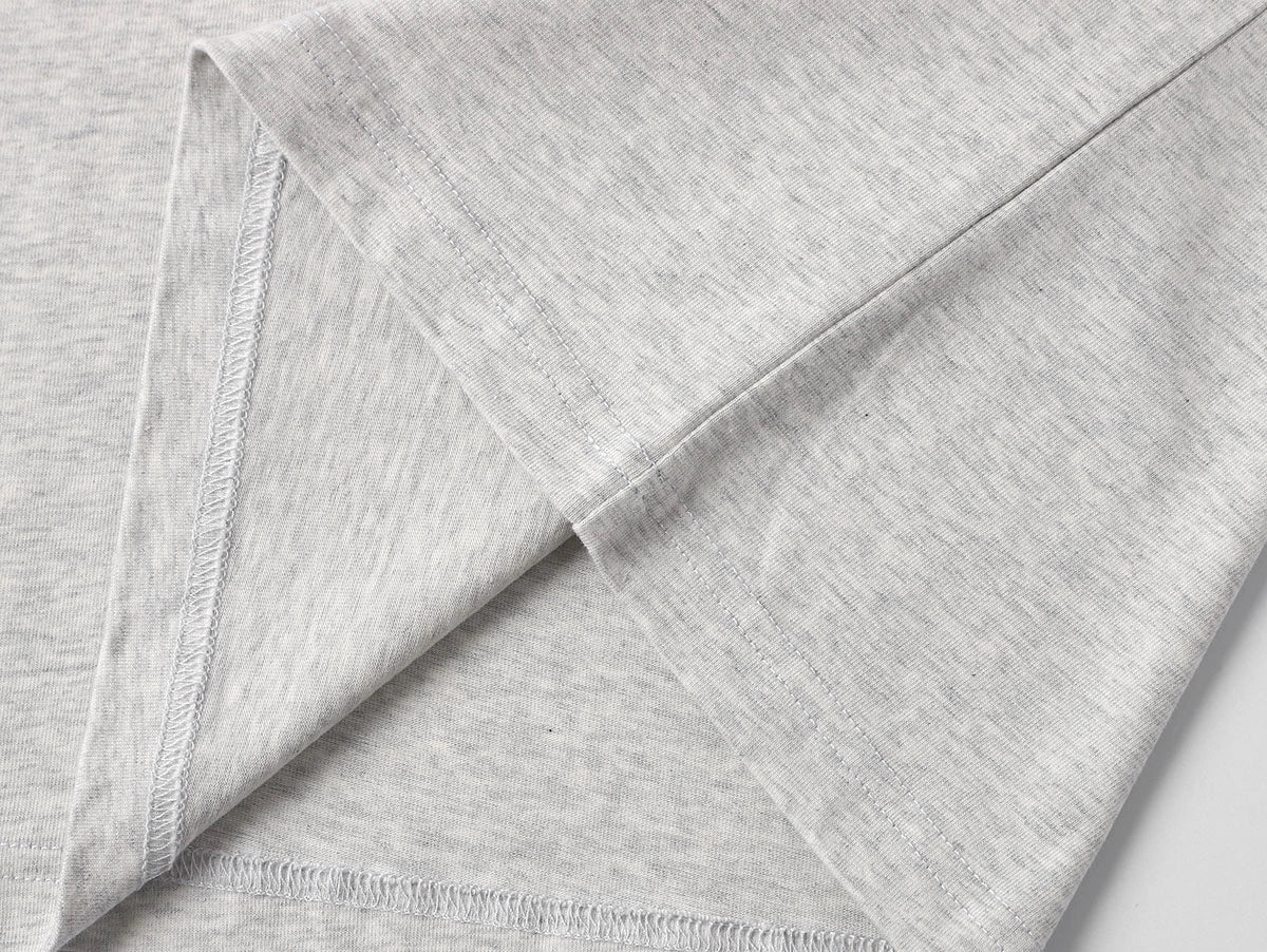 220 GSM LOOSE FIT 'LIGHT FLOWER GRAY' T-SHIRT