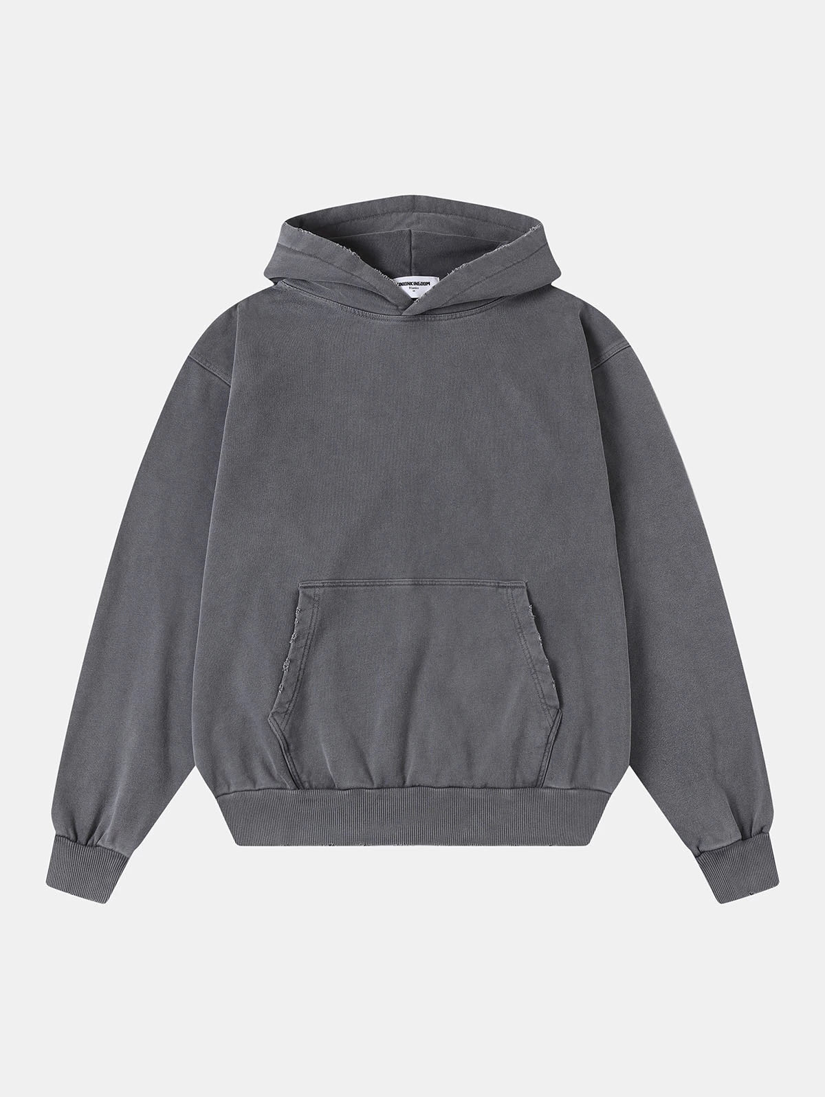 450 GSM CROPPED FIT 'WASHED GRAY' HOODIE