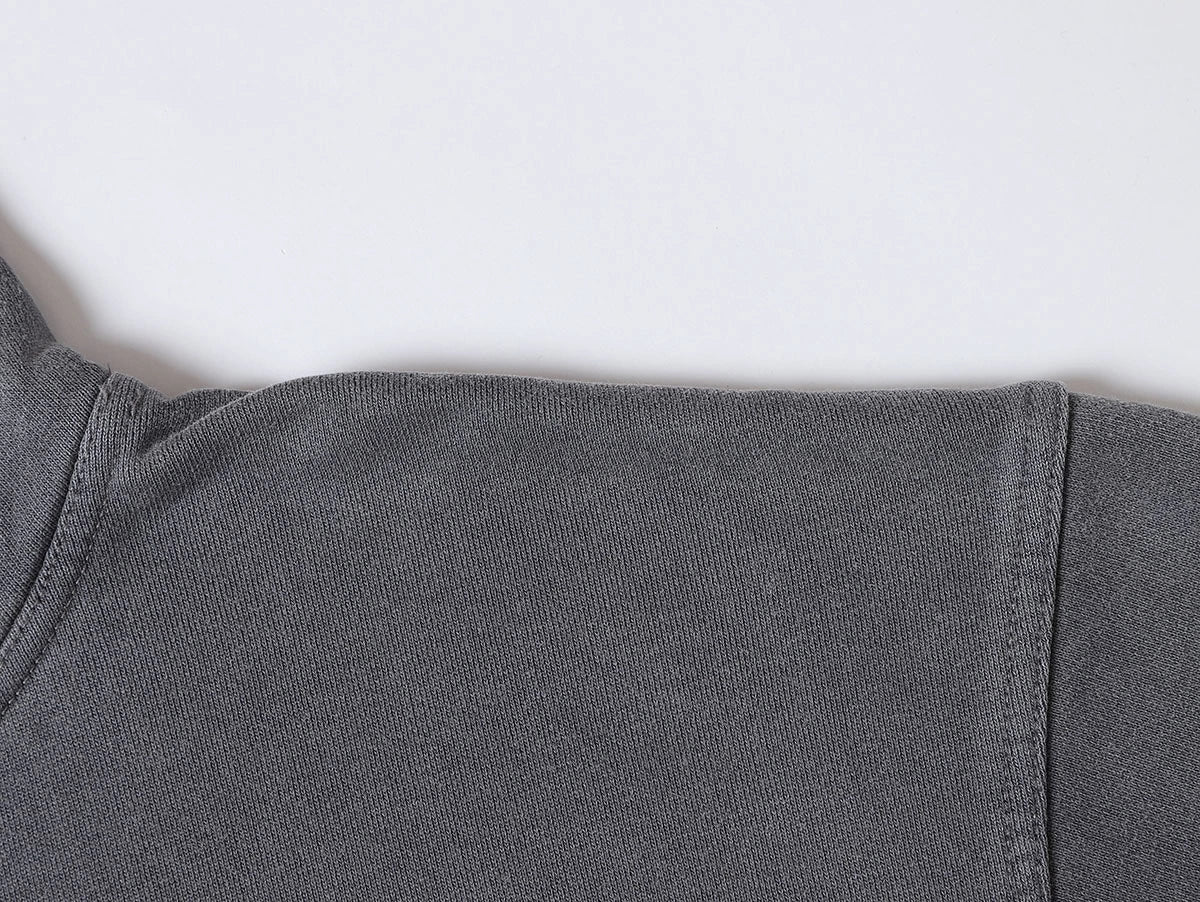 450 GSM CROPPED FIT 'WASHED GRAY' HOODIE