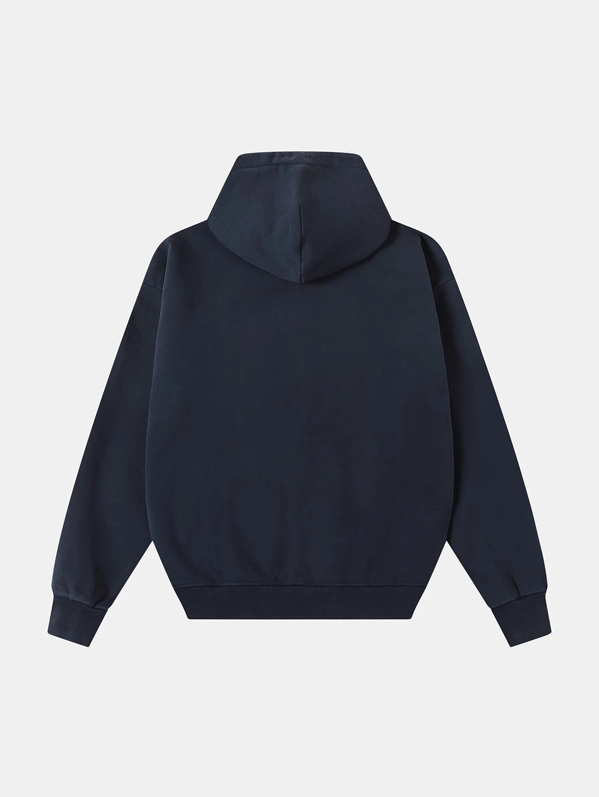 550 GSM CROPPED FIT 'WASHED NAVY BLUE' ZIP-UP HOODIE