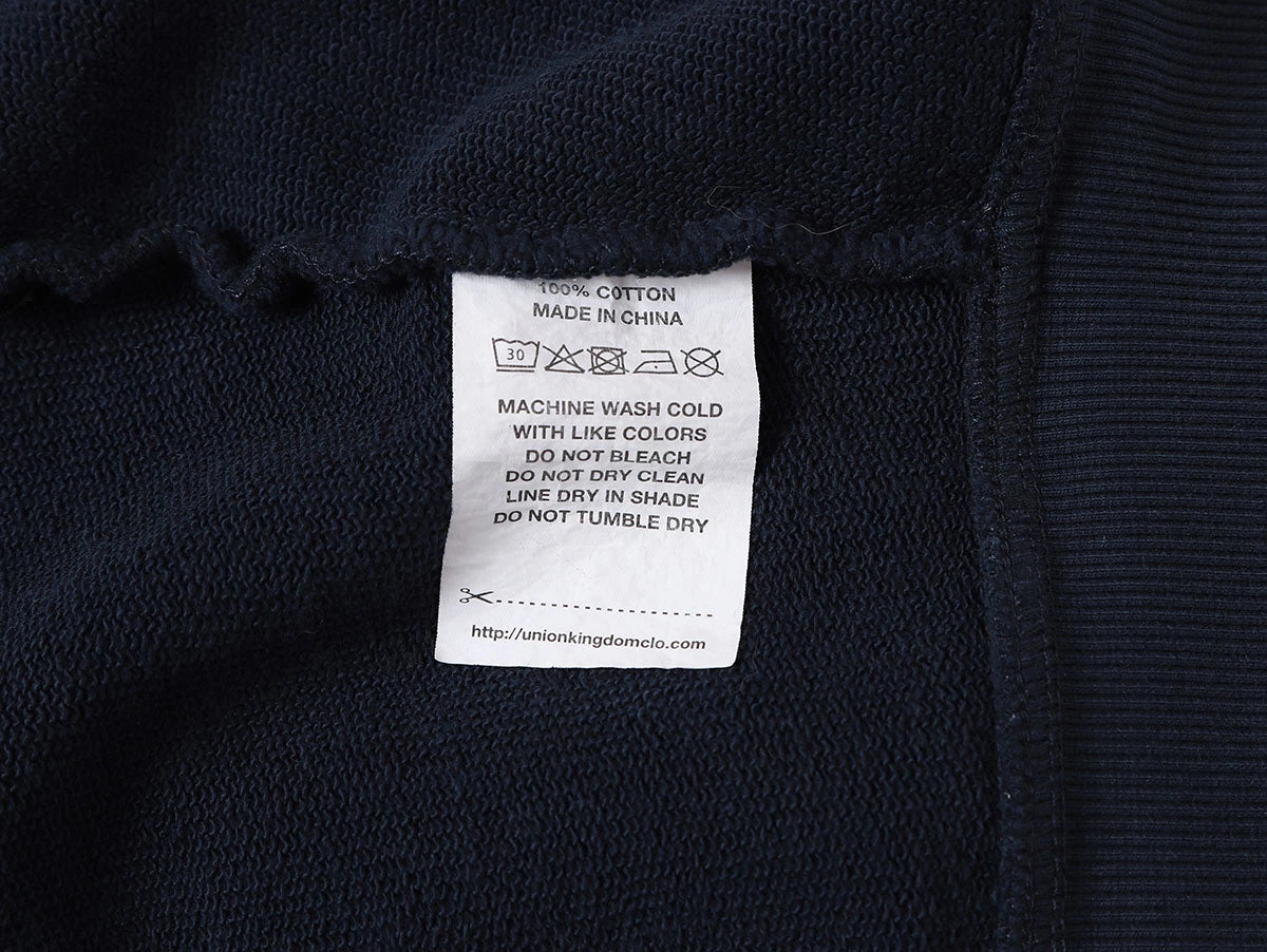 550 GSM CROPPED FIT 'WASHED NAVY BLUE' ZIP-UP HOODIE