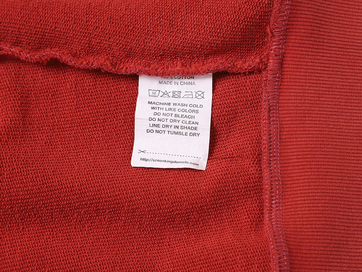 550 GSM CROPPED FIT 'WASHED RED' ZIP-UP HOODIE