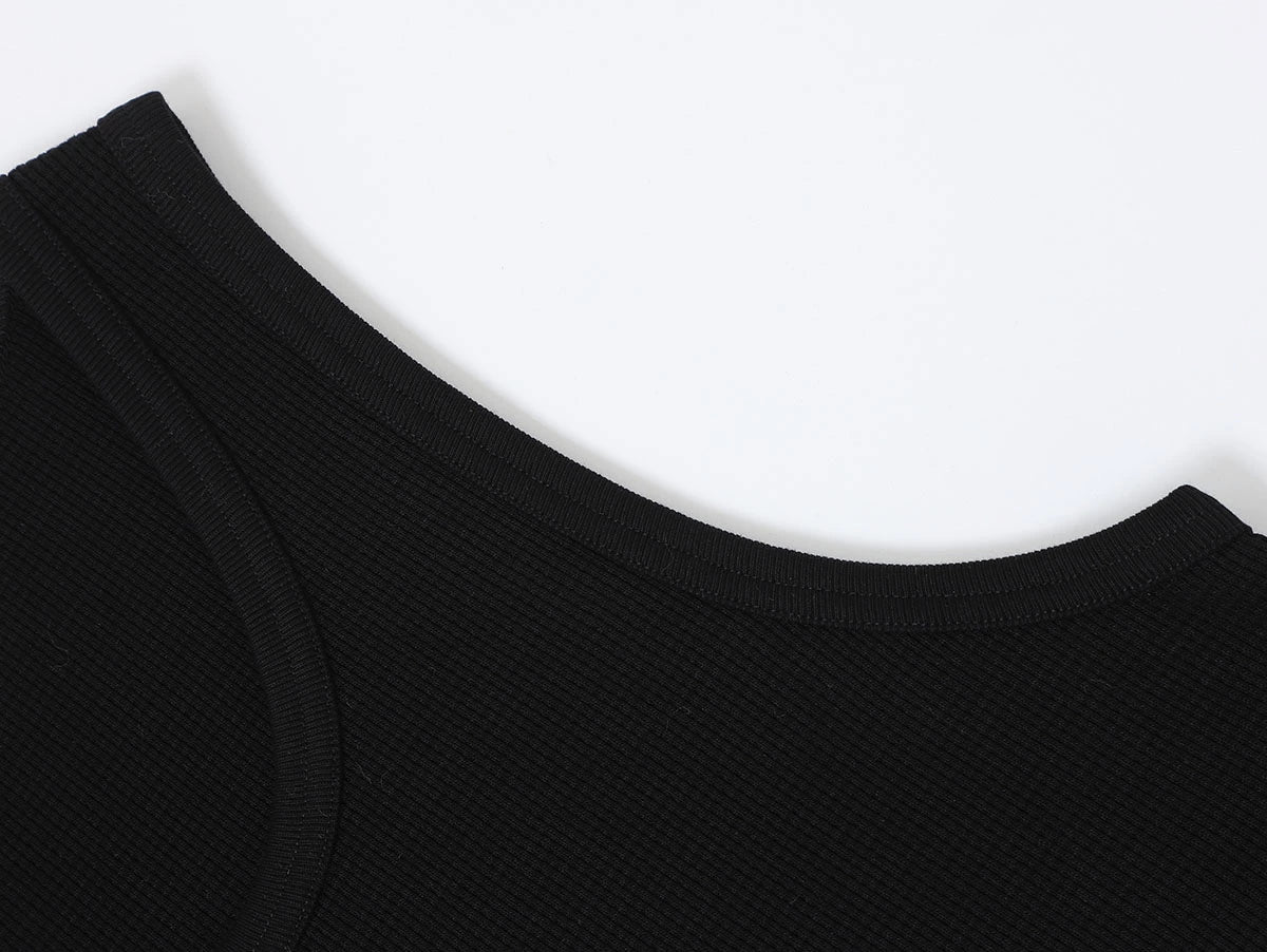 360 GSM WAFFLE WEAVE 'BLACK' TANK