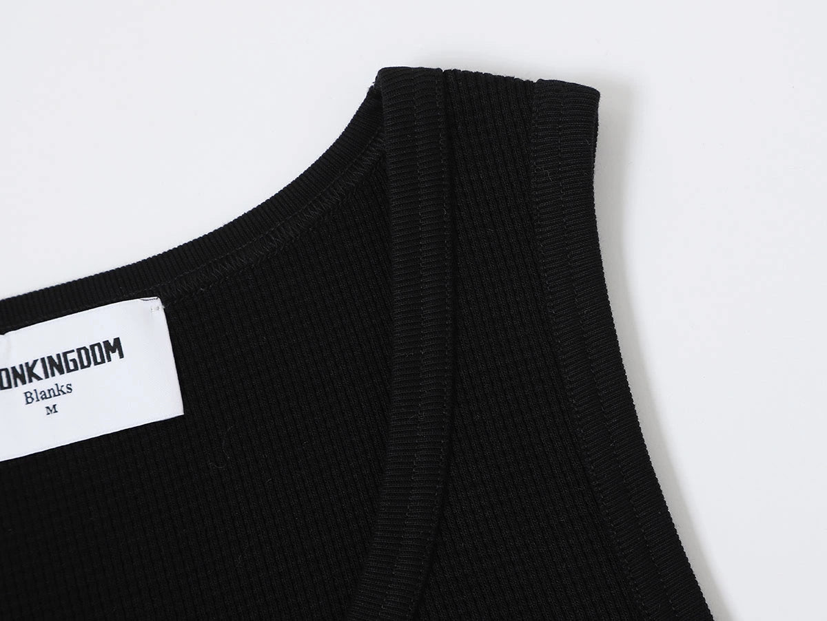 360 GSM WAFFLE WEAVE 'BLACK' TANK