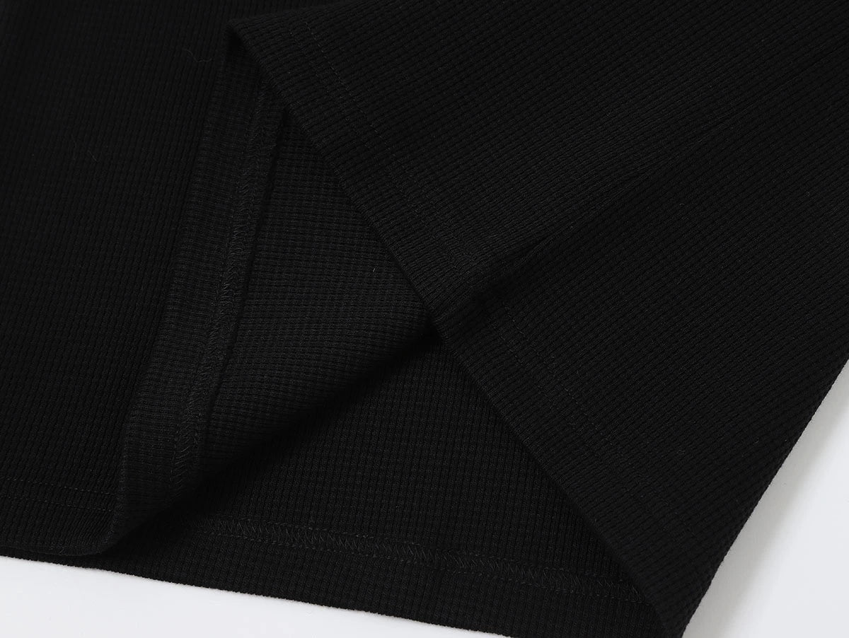 360 GSM WAFFLE WEAVE 'BLACK' TANK
