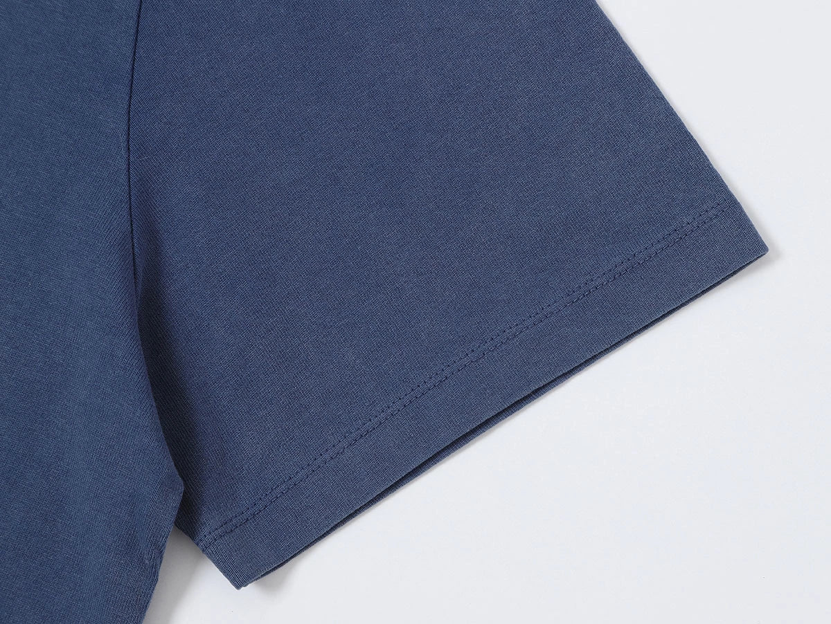 320 GSM BOXY CROPPED 'WASHED BLUE' WASHED T-SHIRT