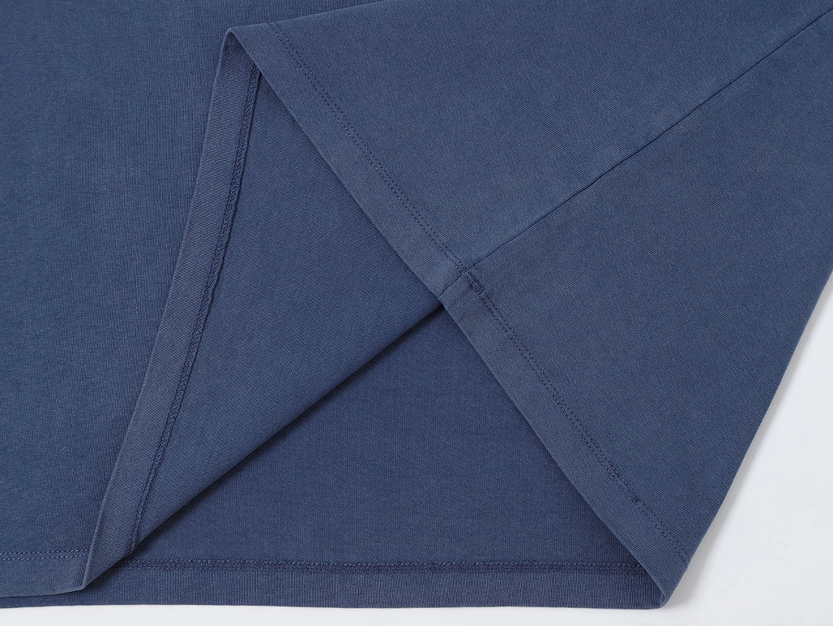 320 GSM BOXY CROPPED 'WASHED BLUE' WASHED T-SHIRT