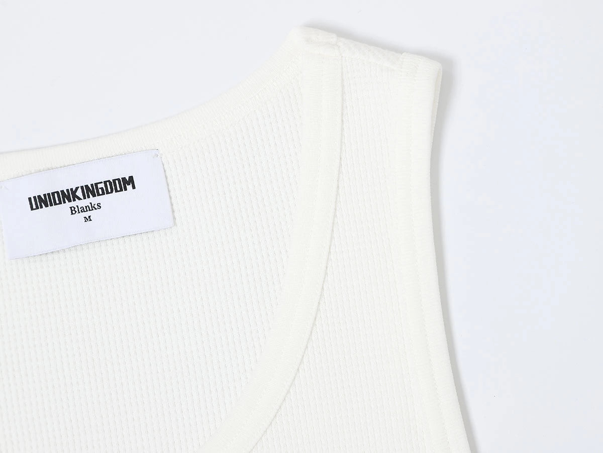 360 GSM WAFFLE WEAVE 'WHITE' TANK