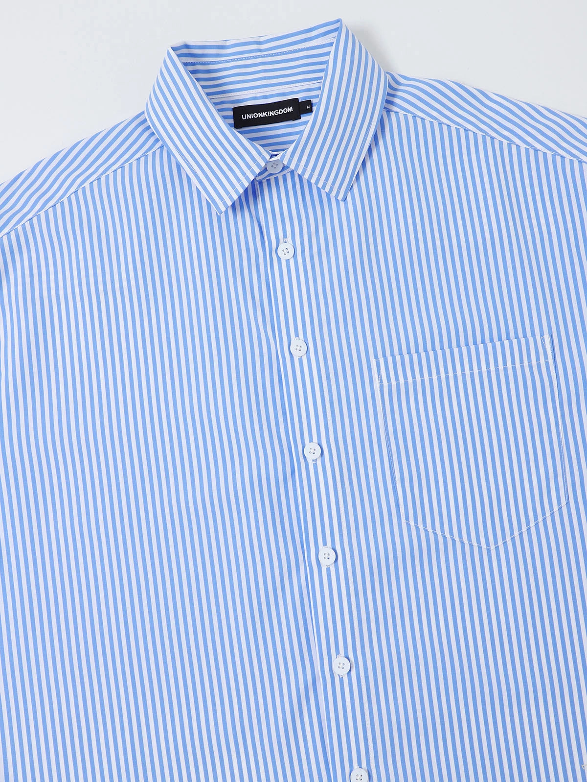 BOXY CROPPED 'BLUE' STRIPED SHIRT