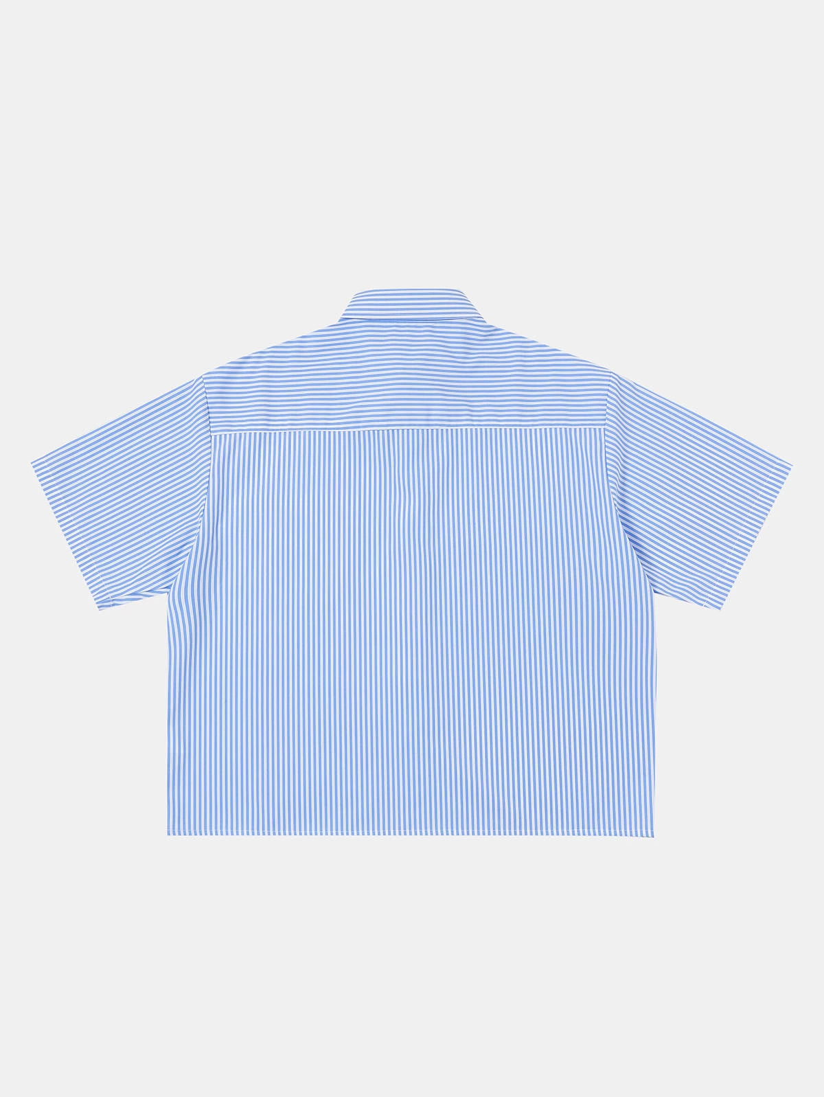 BOXY CROPPED 'BLUE' STRIPED SHIRT