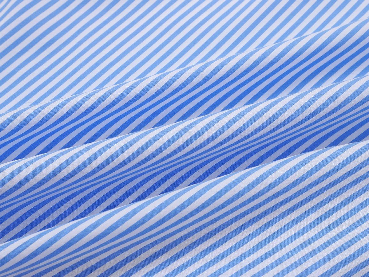 BOXY CROPPED 'BLUE' STRIPED SHIRT