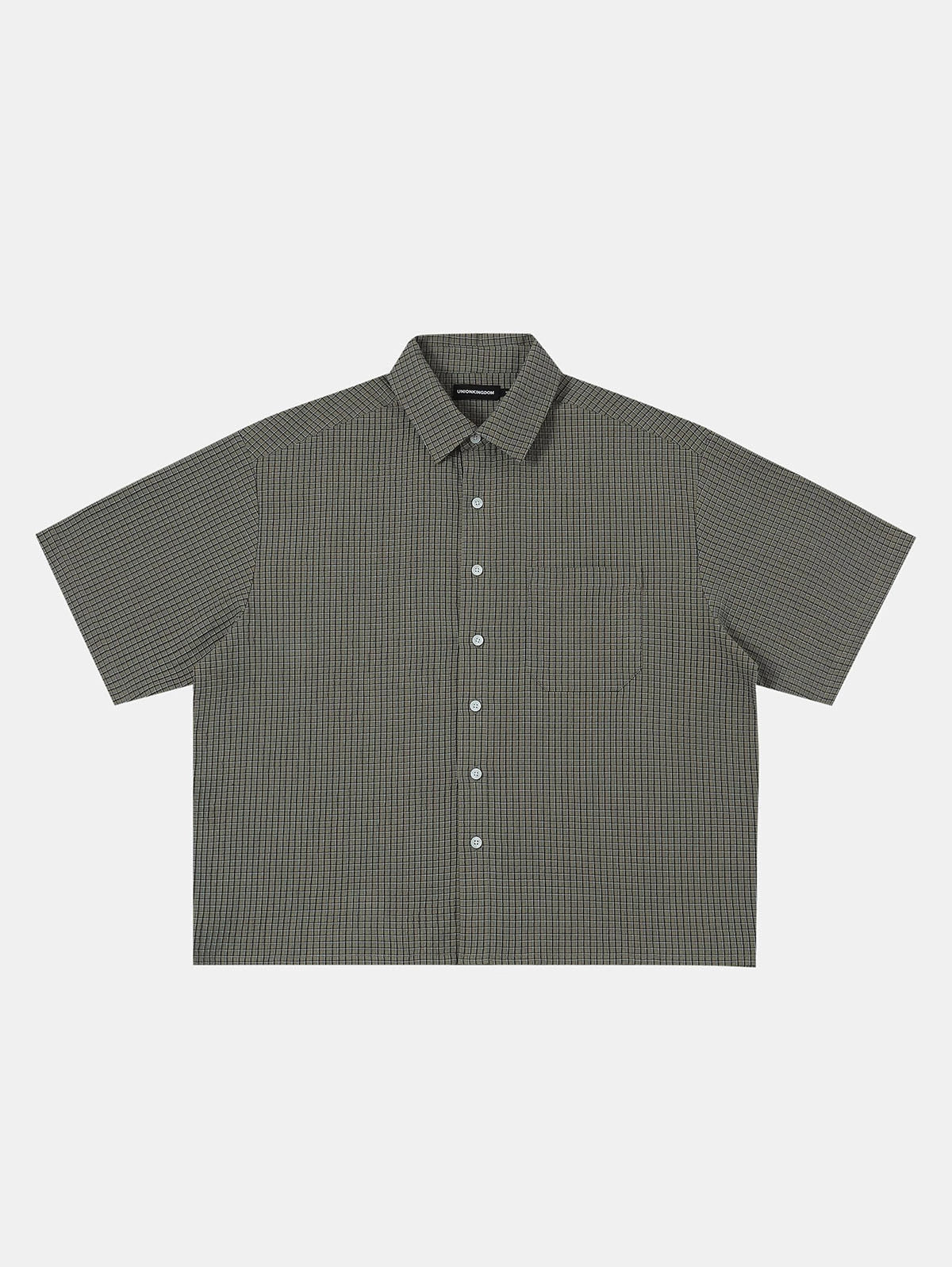 BOXY CROPPED FIT 'GREEN' PLAID SHIRT