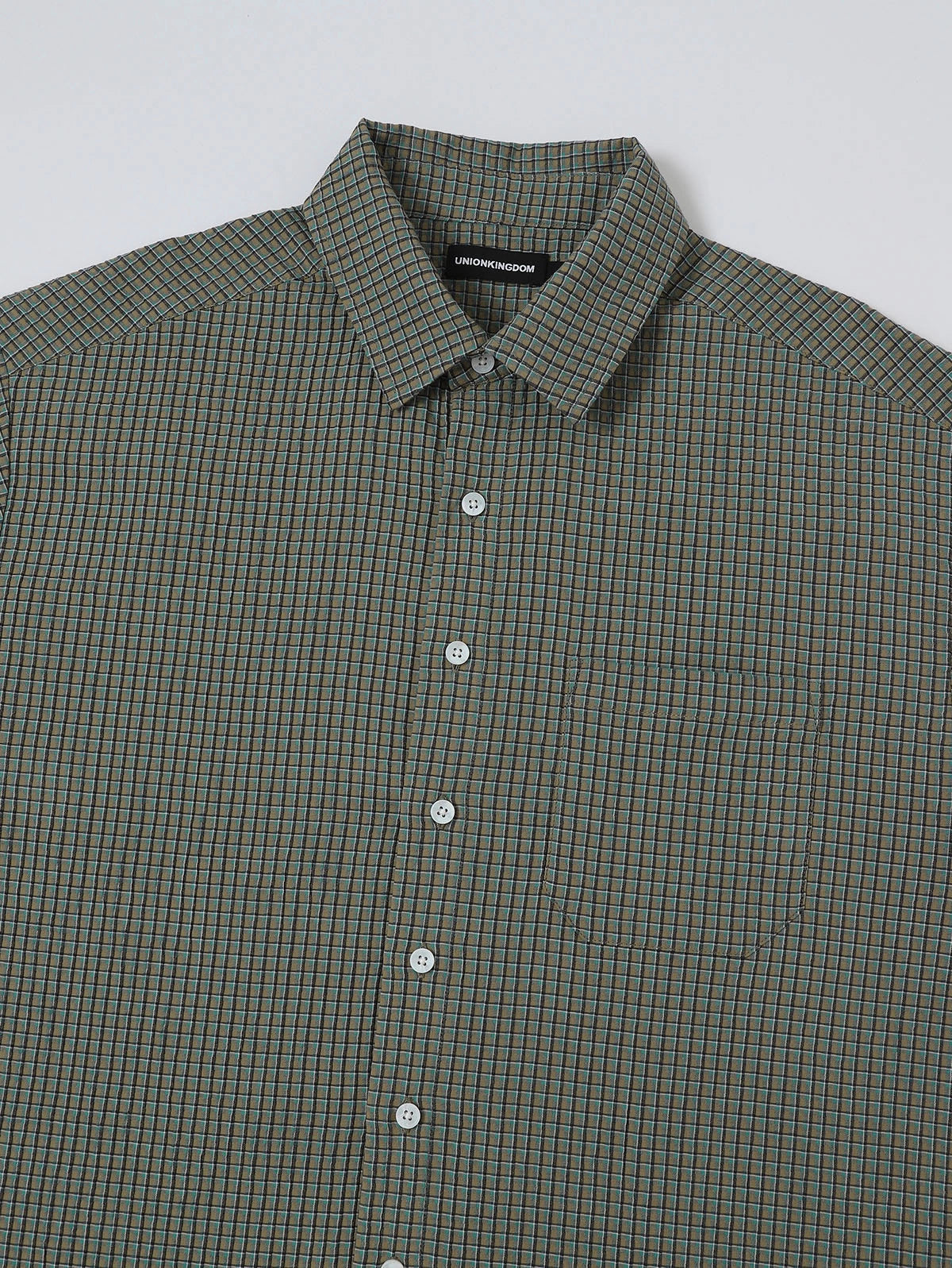 BOXY CROPPED FIT 'GREEN' PLAID SHIRT