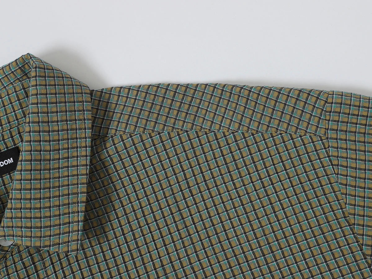 BOXY CROPPED FIT 'GREEN' PLAID SHIRT