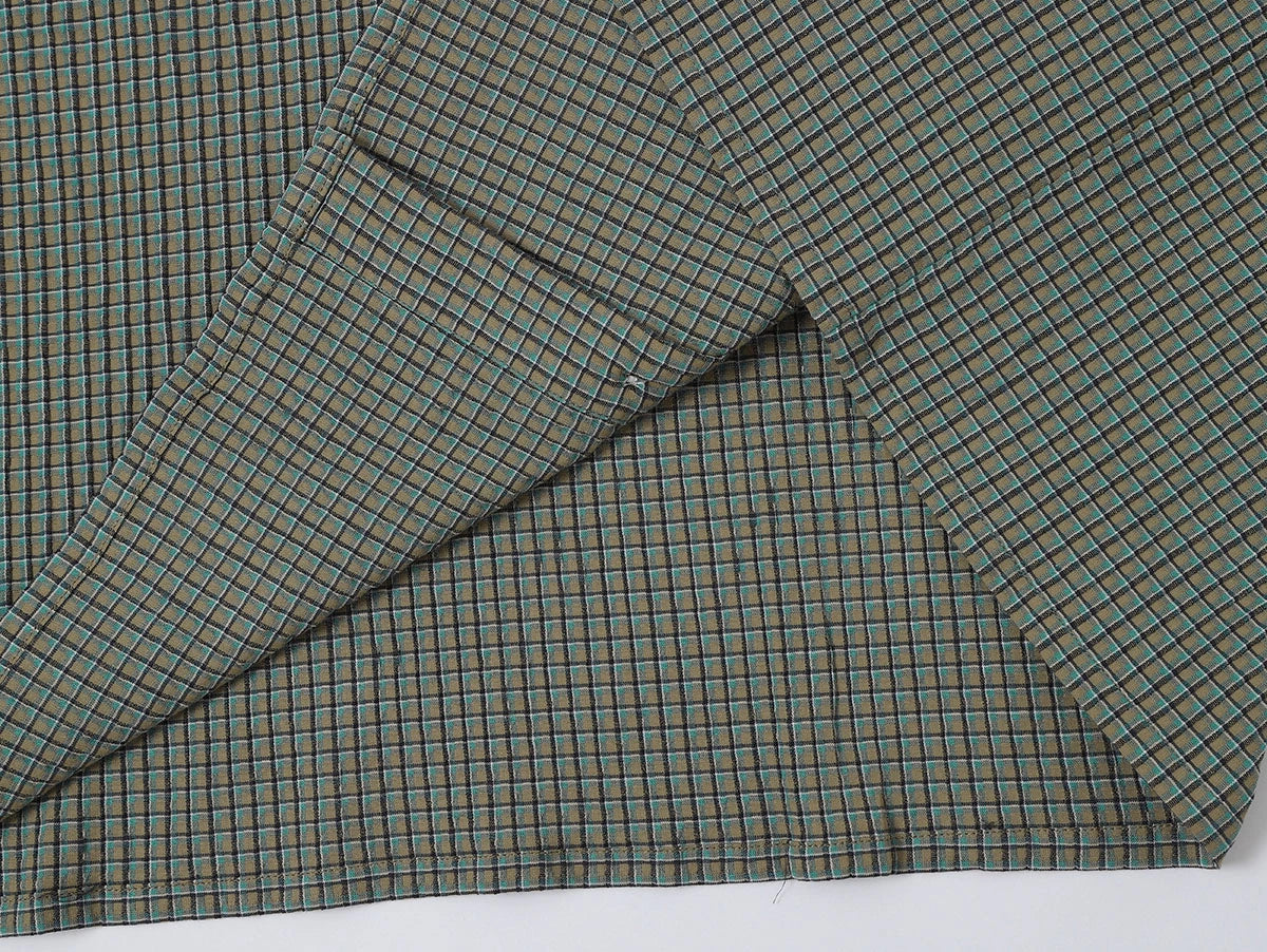 BOXY CROPPED FIT 'GREEN' PLAID SHIRT