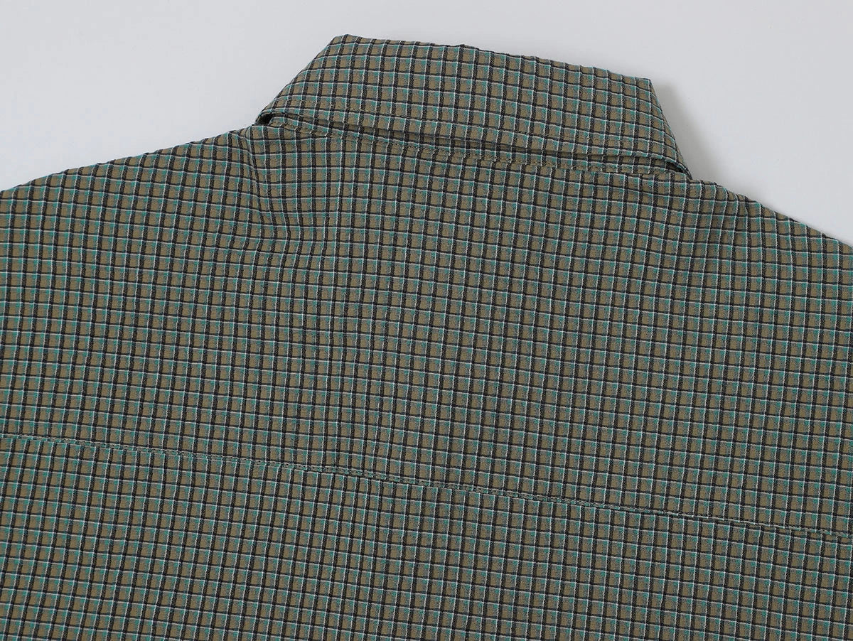 BOXY CROPPED FIT 'GREEN' PLAID SHIRT