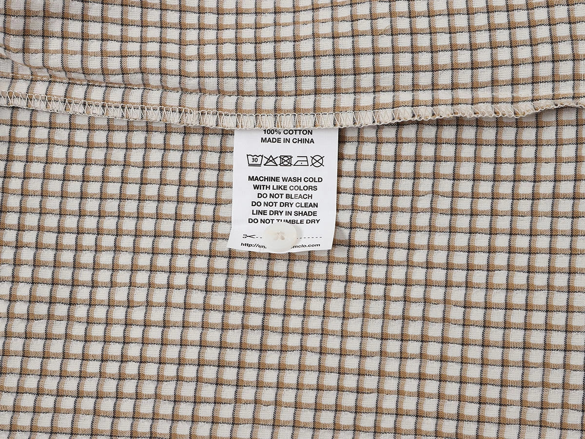 BOXY CROPPED FIT 'BEIGE' PLAID SHIRT