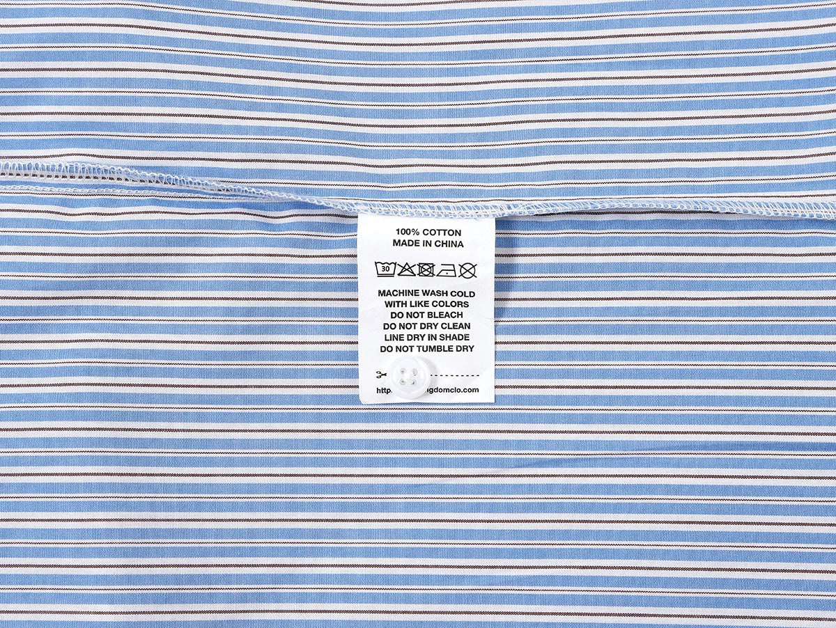 BOXY CROPPED 'BLUE' STRIPED LONG-SLEEVE SHIRT