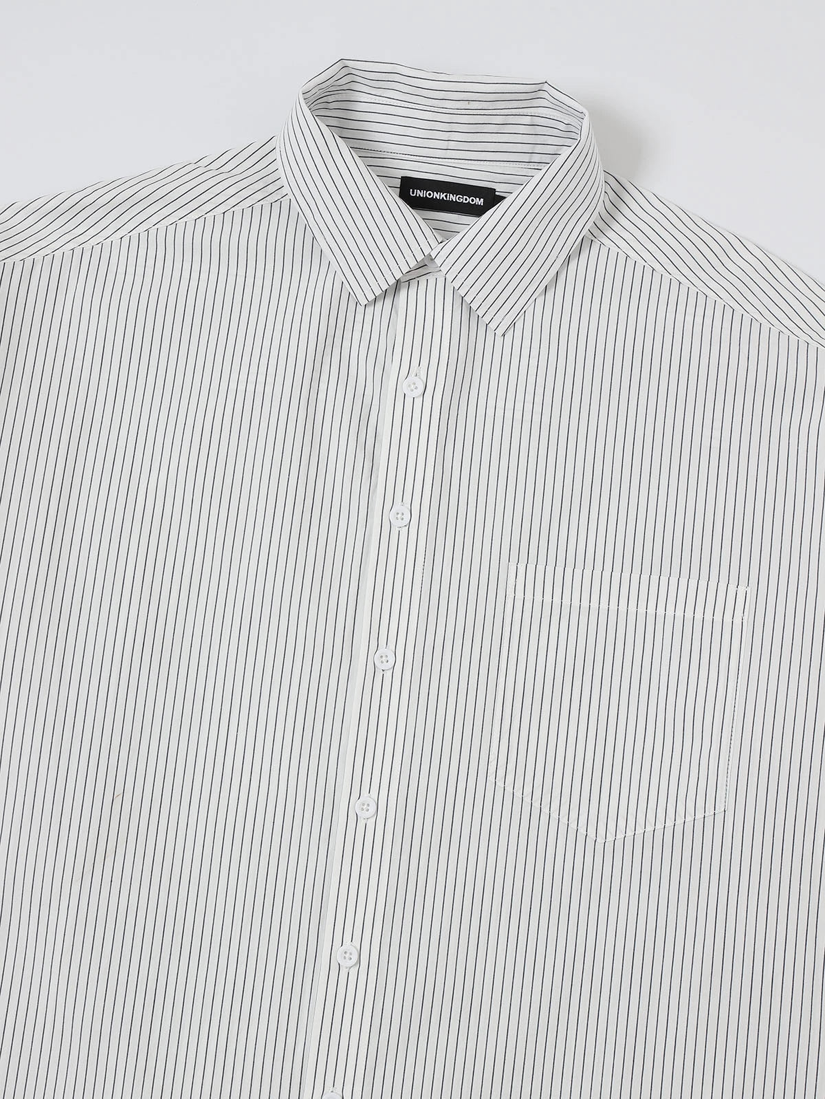 BOXY CROPPED 'WHITE' STRIPED LONG-SLEEVE SHIRT