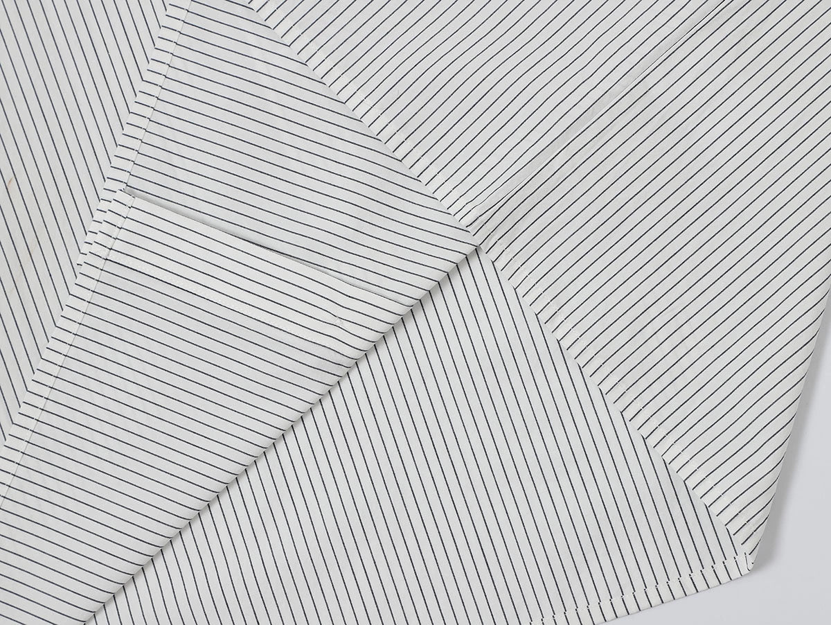 BOXY CROPPED 'WHITE' STRIPED LONG-SLEEVE SHIRT