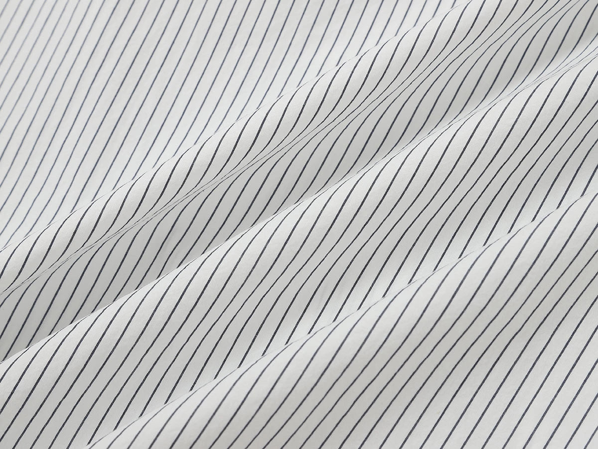 BOXY CROPPED 'WHITE' STRIPED LONG-SLEEVE SHIRT