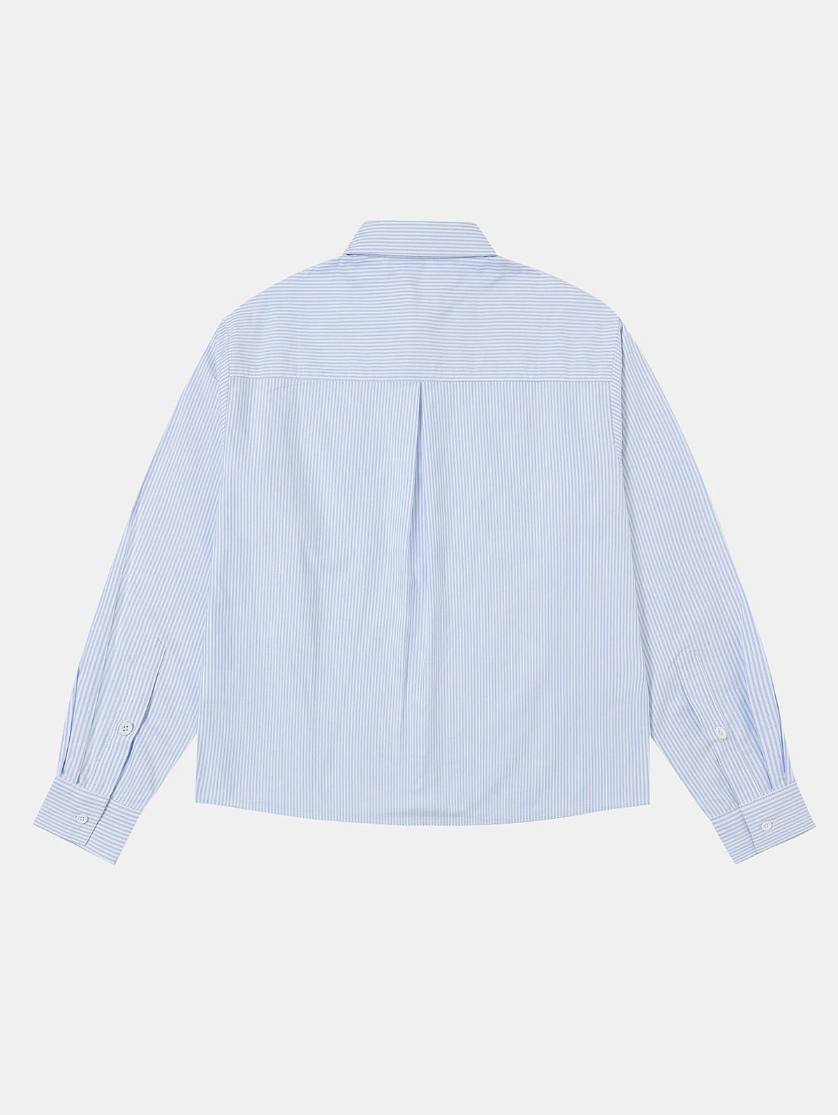 BOXY CROPPED 'PURE BLUE' STRIPED LONG-SLEEVE SHIRT