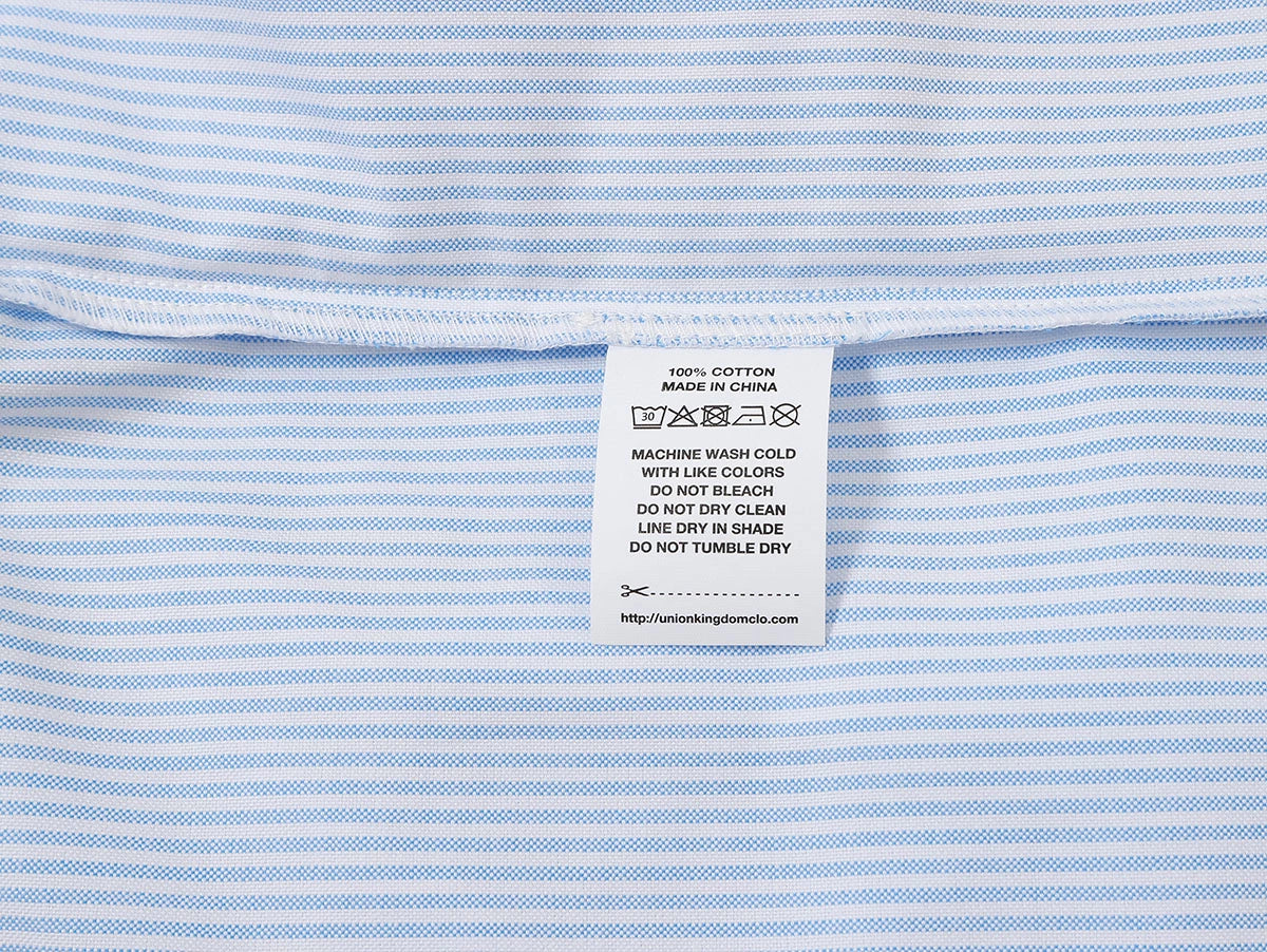 BOXY CROPPED 'PURE BLUE' STRIPED LONG-SLEEVE SHIRT