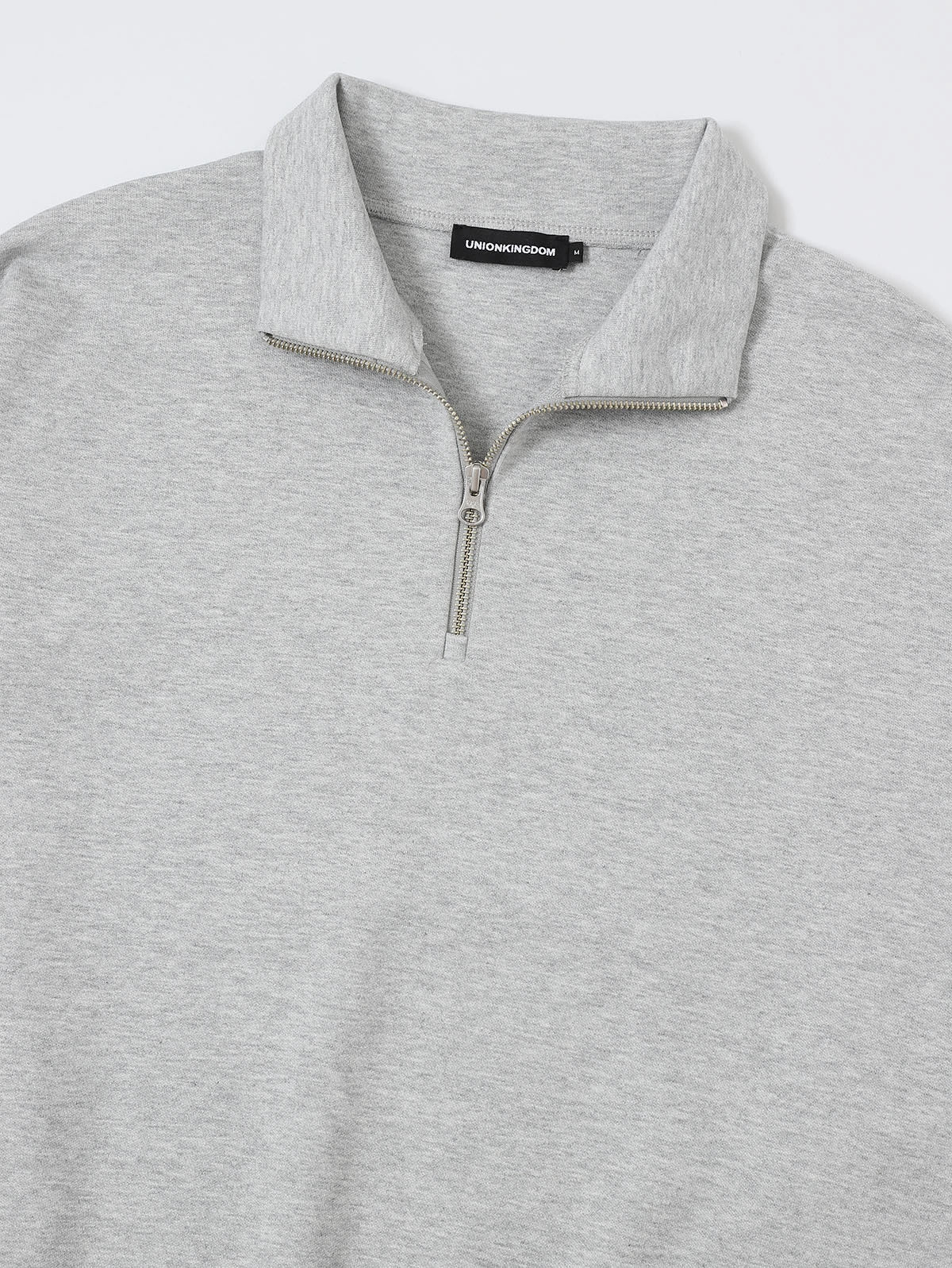 430 GSM BOXY CROPPED FIT QUARTER-ZIP 'FLOWER GRAY' SWATERSHIRT