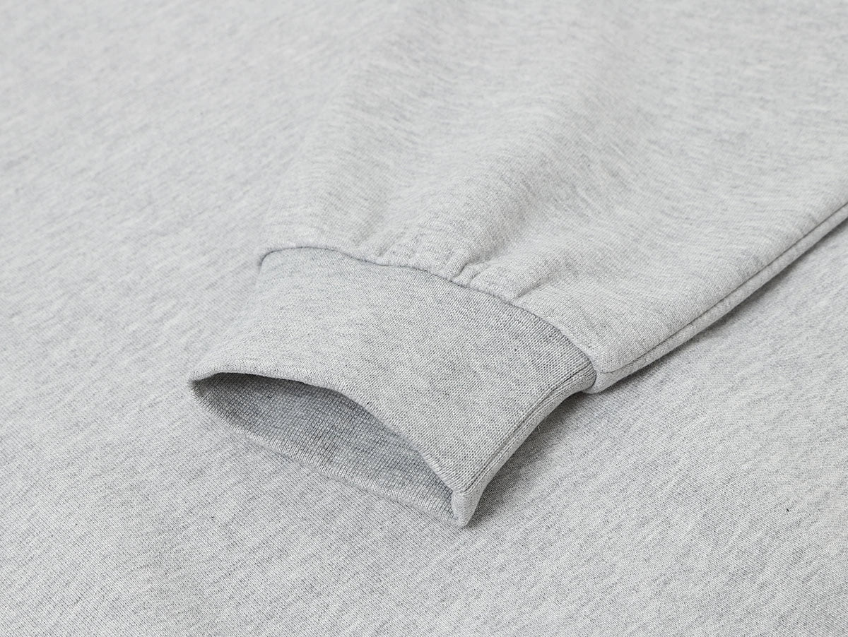 430 GSM BOXY CROPPED FIT QUARTER-ZIP 'FLOWER GRAY' SWATERSHIRT