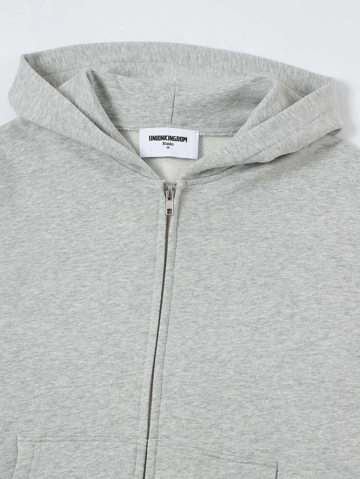360 GSM 100% COTTON BOXY CROPPED 'FLOWER GRAY' ZIP-UP HOODIE