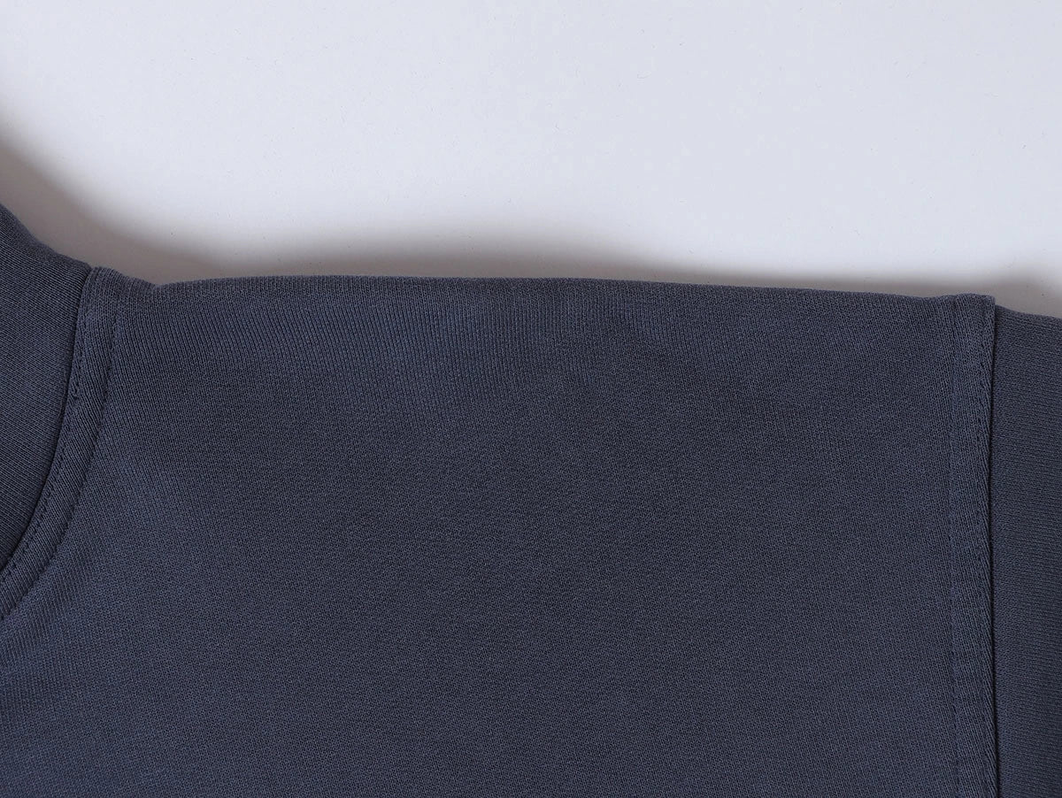 420 GSM CROPPED FIT 'GRAYISH BLUE' HOODIE