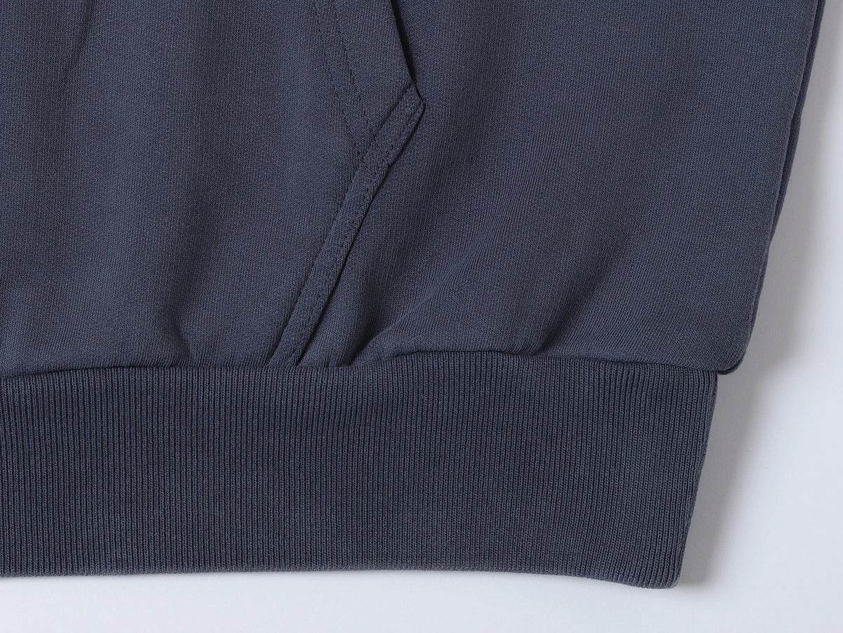 420 GSM CROPPED FIT 'GRAYISH BLUE' HOODIE