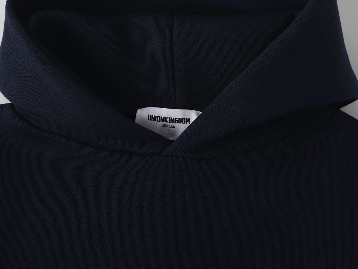 630 GSM BOXY CROPPED FIT 'NAVY BLUE' HOODIE