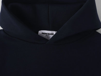 630 GSM BOXY CROPPED FIT 'NAVY BLUE' HOODIE