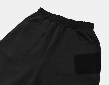 520 GSM COZY BAGGY 'BLACK'  STRAIGHT PANTS