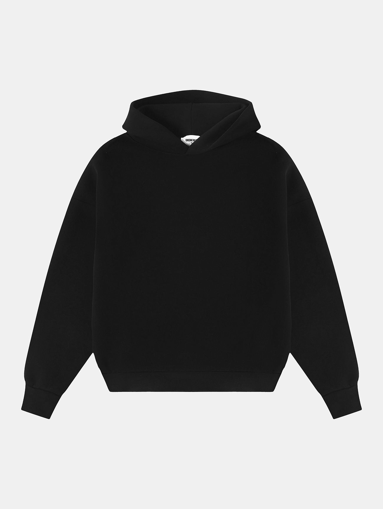 630 GSM BOXY CROPPED FIT 'BLACK' HOODIE
