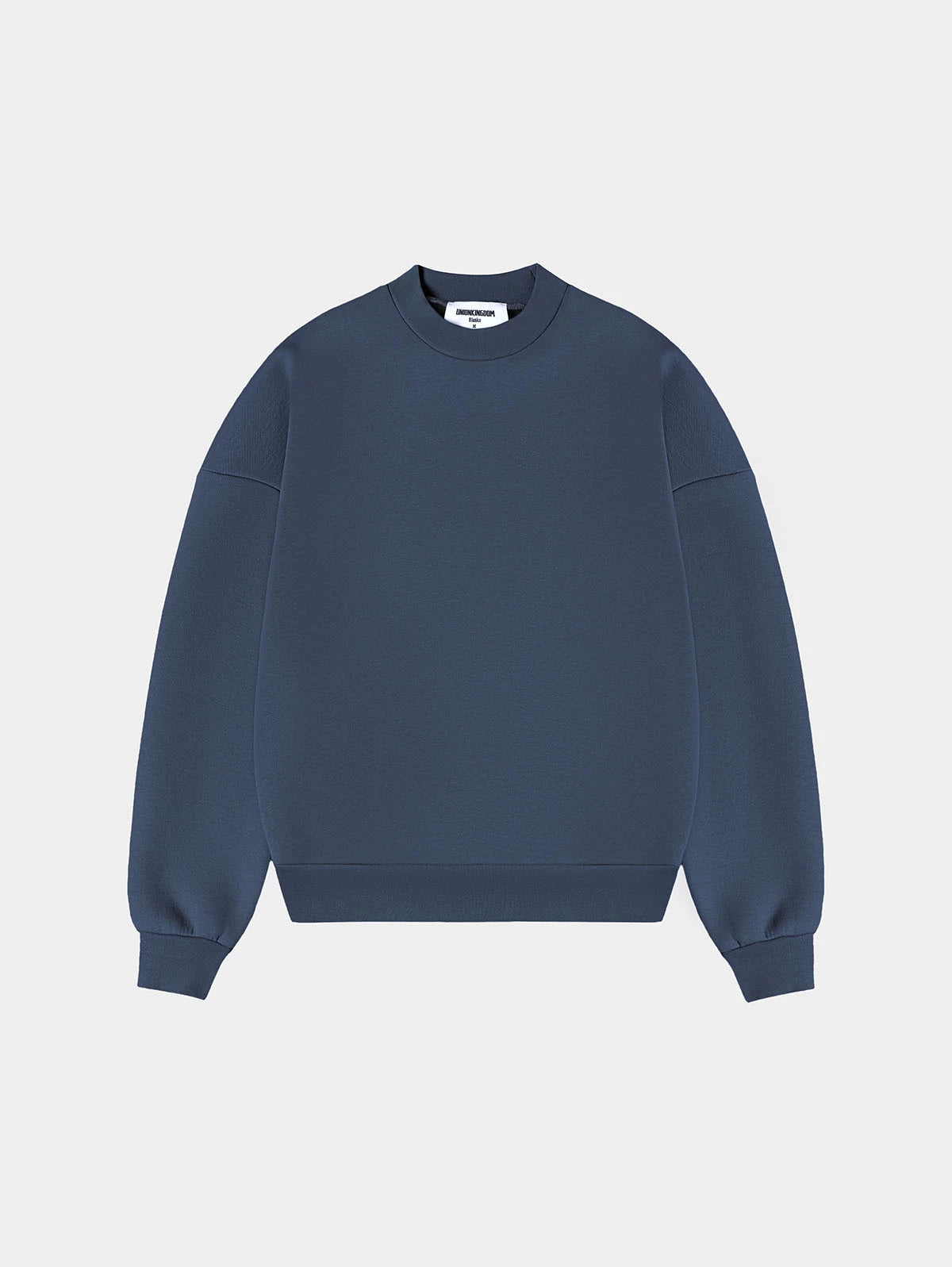630 GSM BOXY CROPPED FIT 'GRAY BLUE' CREWNECK