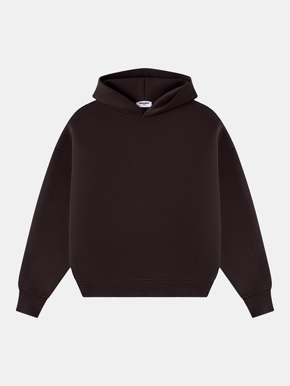 630 GSM BOXY CROPPED FIT 'COFFEE' HOODIE