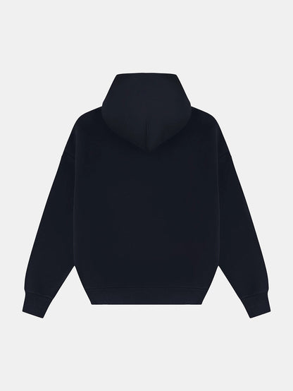 630 GSM BOXY CROPPED FIT 'NAVY BLUE' HOODIE