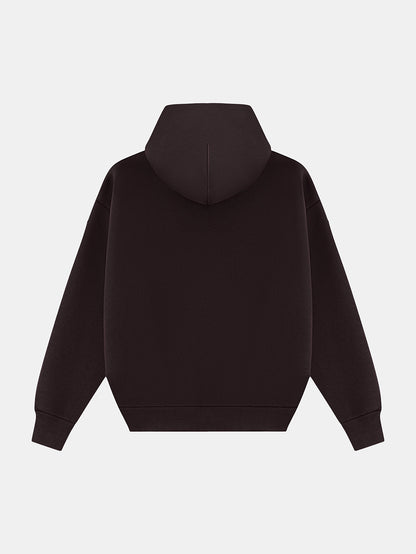 630 GSM BOXY CROPPED FIT 'COFFEE' HOODIE