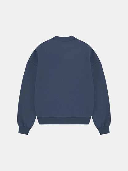 630 GSM BOXY CROPPED FIT 'GRAY BLUE' CREWNECK