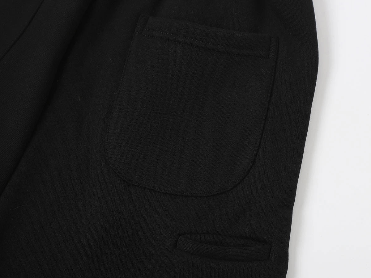 520 GSM COZY BAGGY 'BLACK'  STRAIGHT PANTS