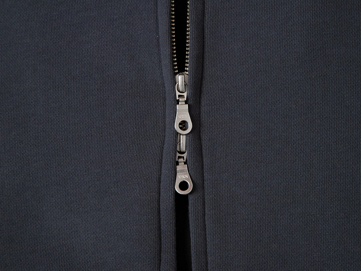 630 GSM BOXY CROPPED FIT 'STONE COAL' ZIP-UP HOODIE