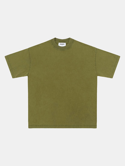 250 GSM LOOSE FIT 'WASHED MOSS GREEN' T-SHIRT