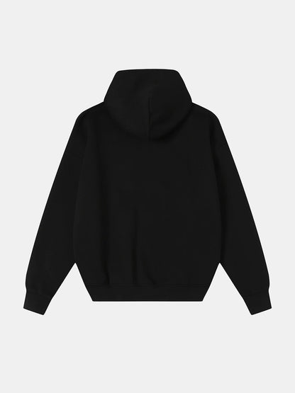 520 GSM BOXY CROPPED FIT 'BLACK' HOODIE
