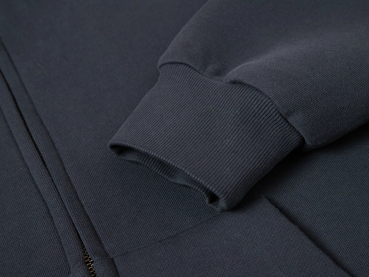 630 GSM BOXY CROPPED FIT 'STONE COAL' ZIP-UP HOODIE