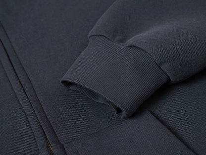 630 GSM BOXY CROPPED FIT 'STONE COAL' ZIP-UP HOODIE