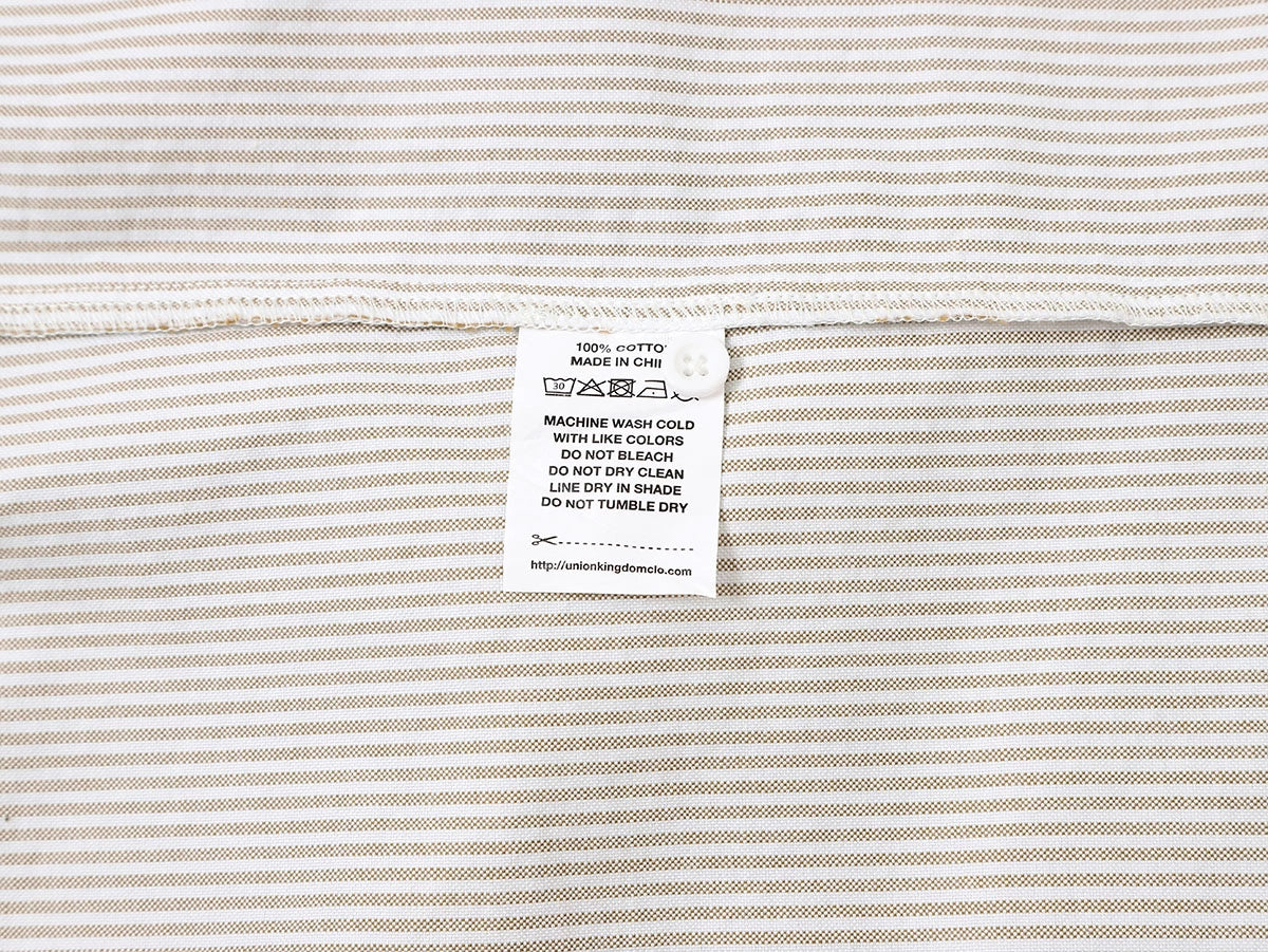 BOXY CROPPED 'BEIGE' STRIPED LONG-SLEEVE SHIRT