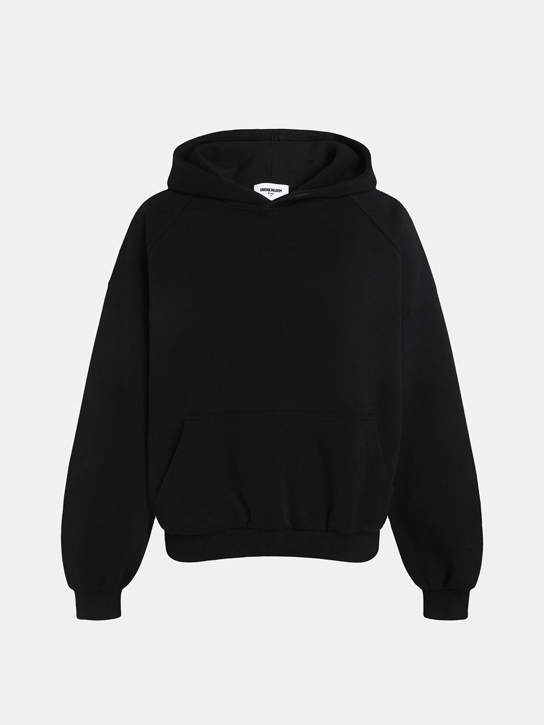 480 GSM RAGLAN BOXY CROPPED FIT 'BLACK' HOODIE