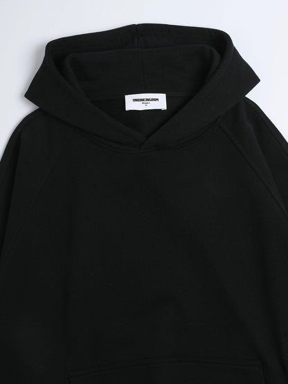 480 GSM RAGLAN BOXY CROPPED FIT 'BLACK' HOODIE